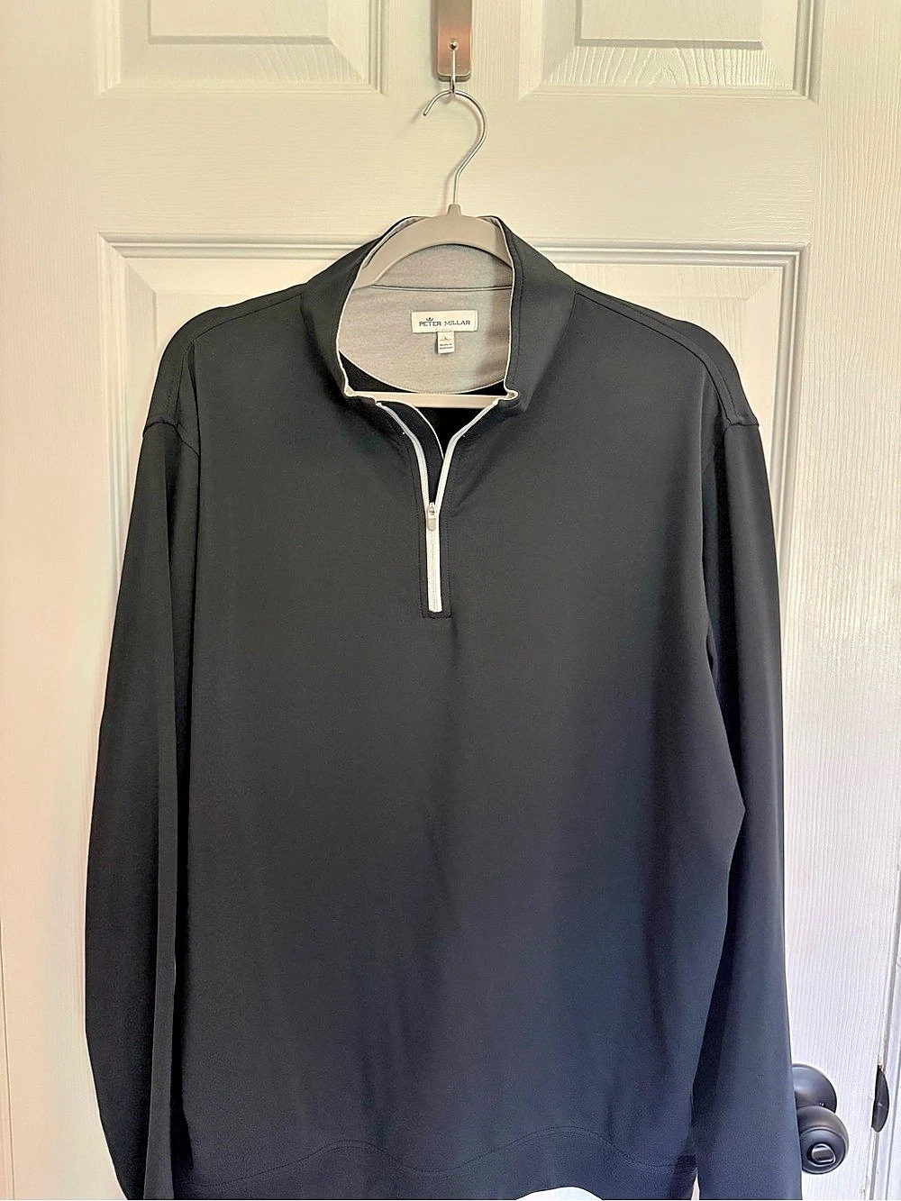 Peter Millar Summer Comfort Men's Quarter-Zip Pullover Black Large